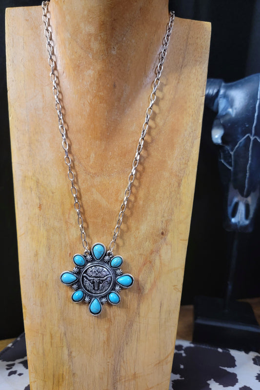Steer Stone Pendant Necklace