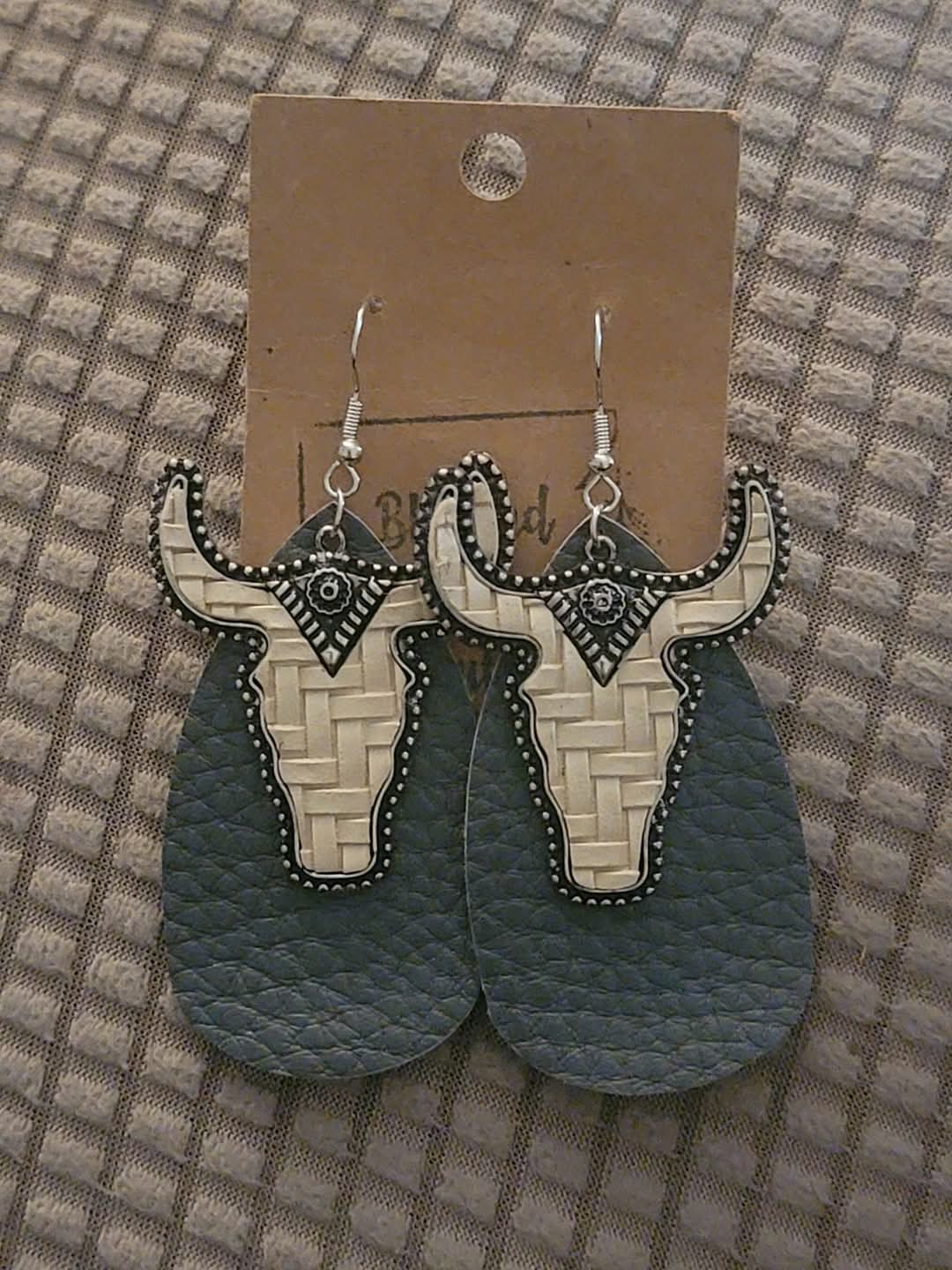 Leather Steer Earrings
