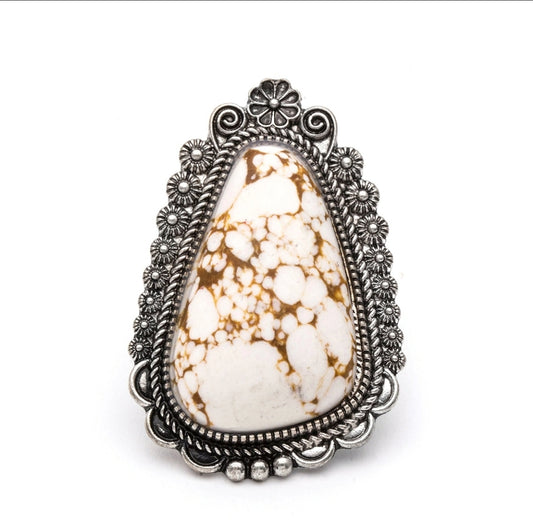 Western Irregular Triangle Stone Ring