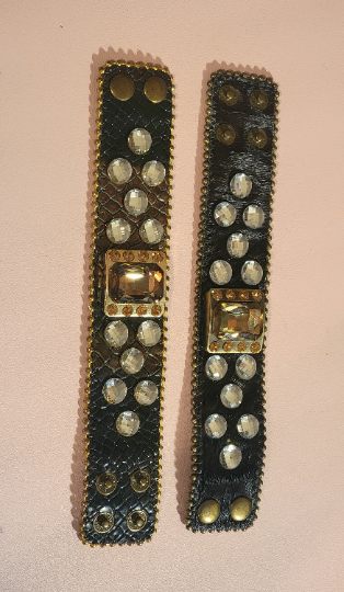 Leather Rhinestone Wrap Bracelet