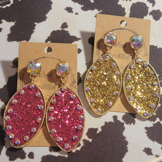 Rhinestone Glitter Bling Earrings