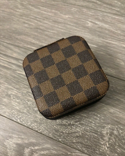 Jewelry Box - Chic - Brown Plaid - Travel Jewelry Small Box