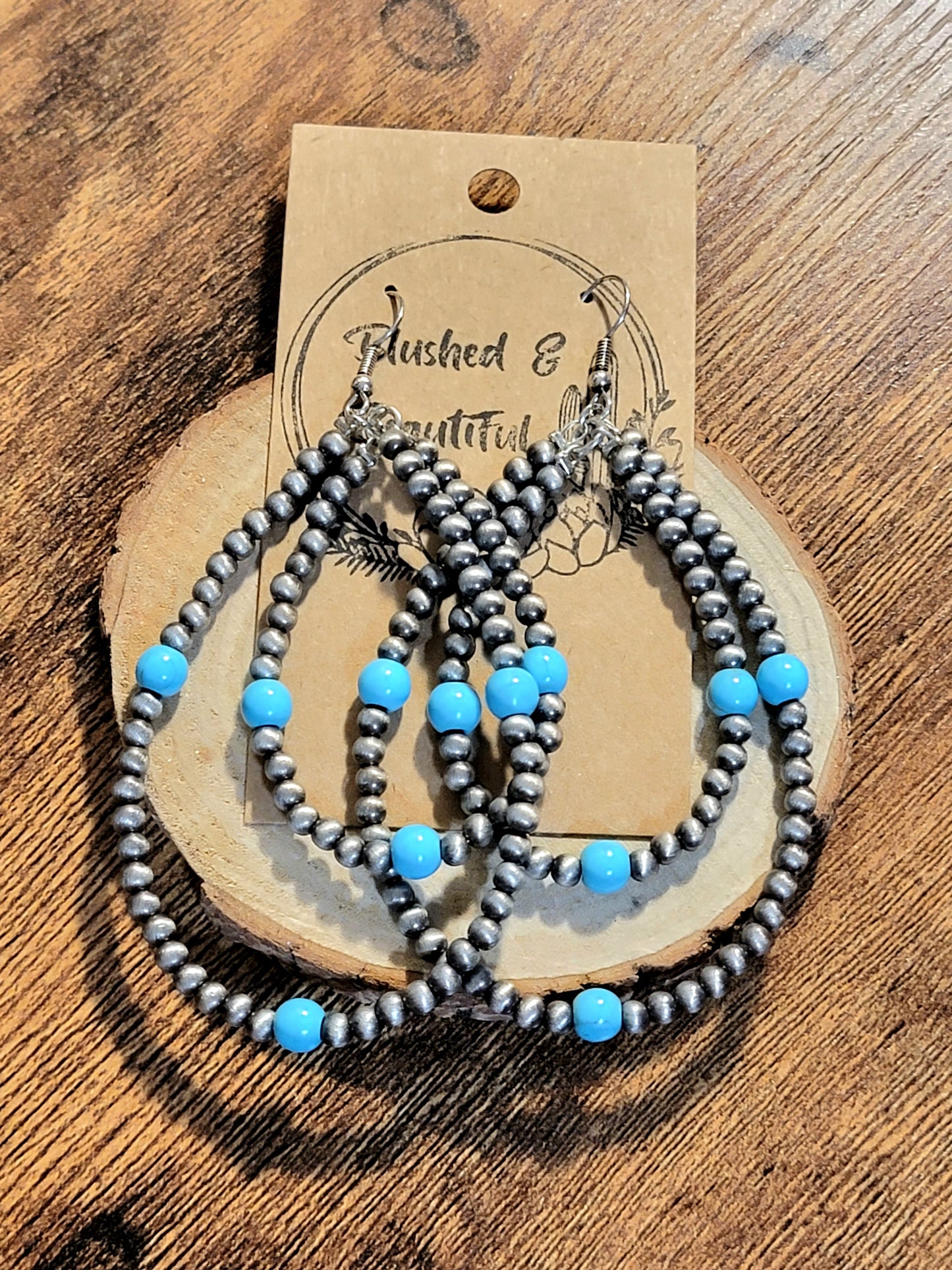 Multi-Layer Navajo Pearl Teardrop Earrings