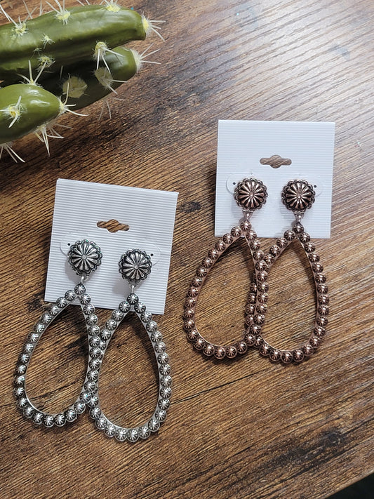 Vintage Western Boho Dangle Teardrop Earrings