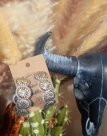 Oversized Southwestern Concho Hoop Earrings