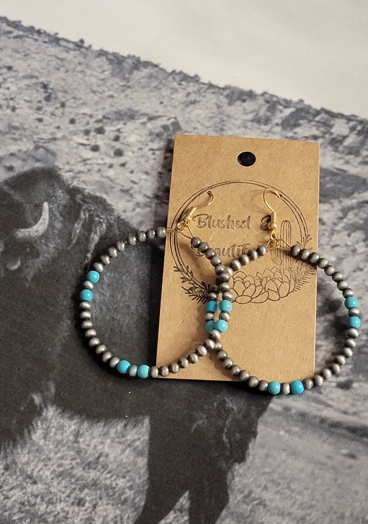Western Navajo Pearl Beaded Hoops