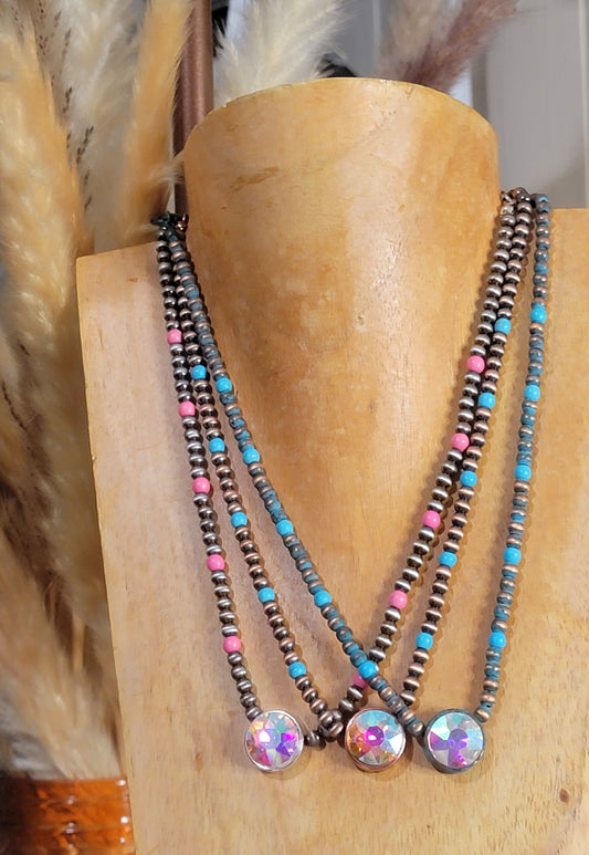 Rhinestone Beaded Choker Necklace