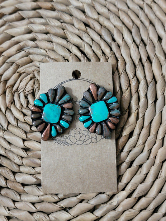 Western Chic Polymer Clay Stud Earrings