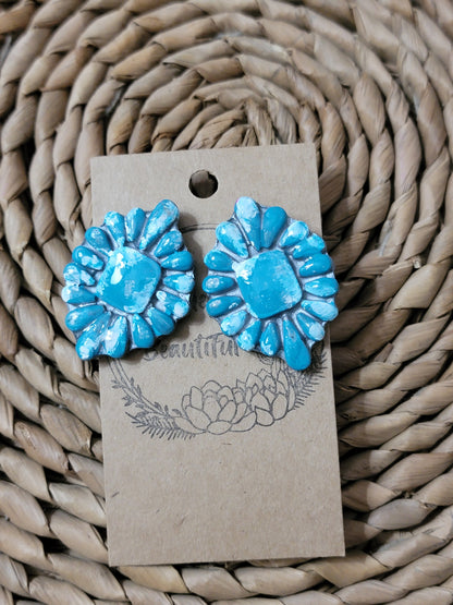 Western Chic Polymer Clay Stud Earrings