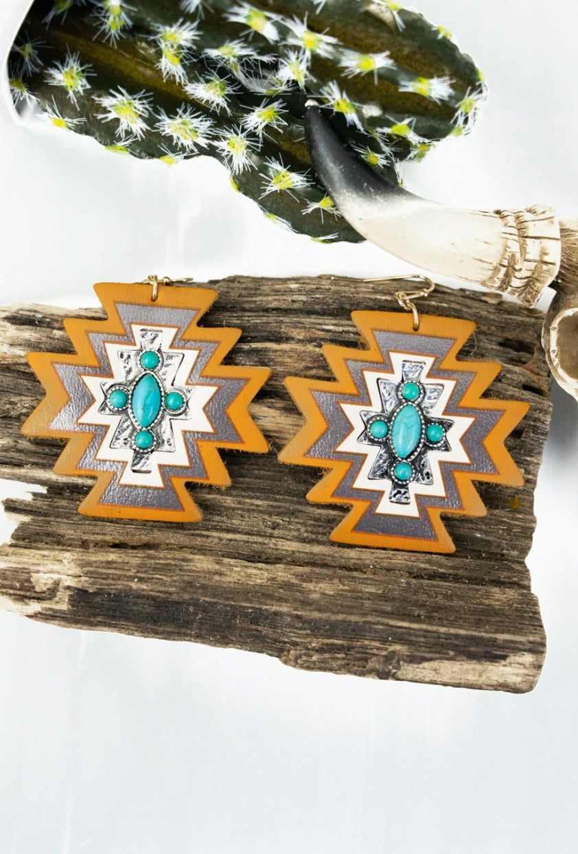 Southwestern Leather Earrings