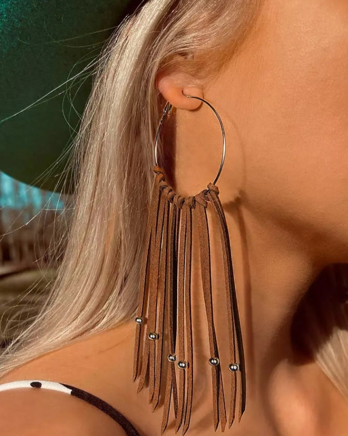 Fringe Boho Hoop Earrings