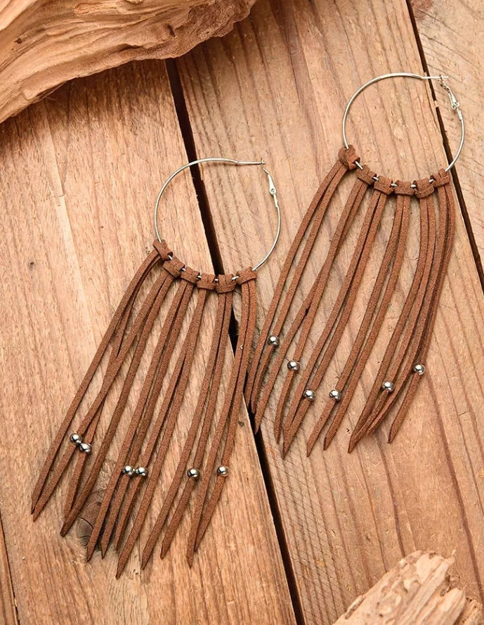 Fringe Boho Hoop Earrings