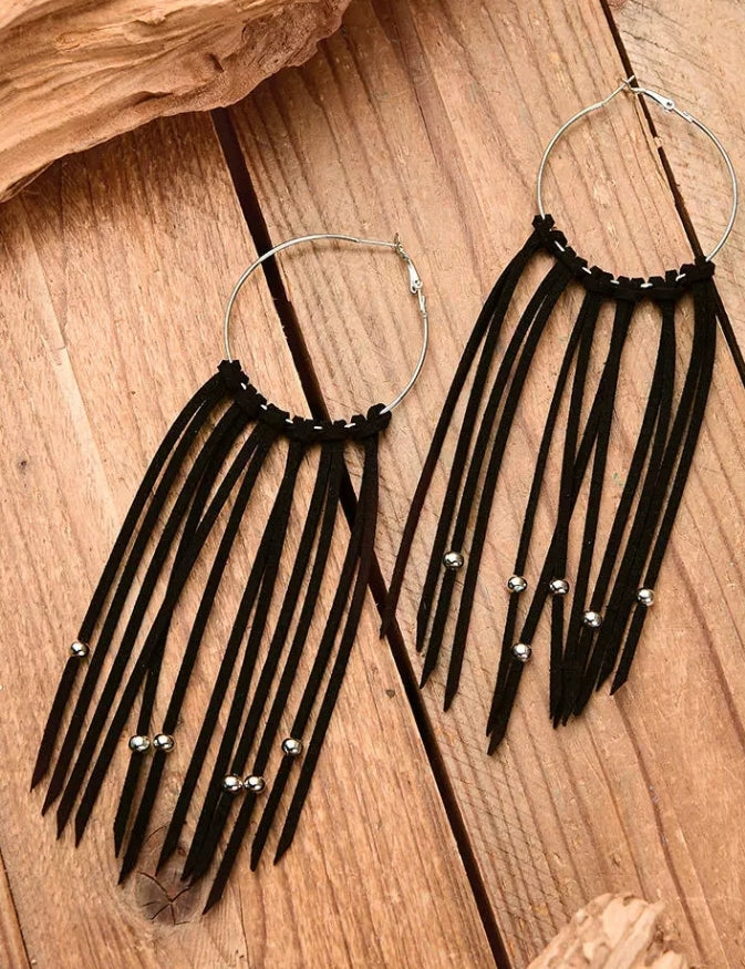 Fringe Boho Hoop Earrings