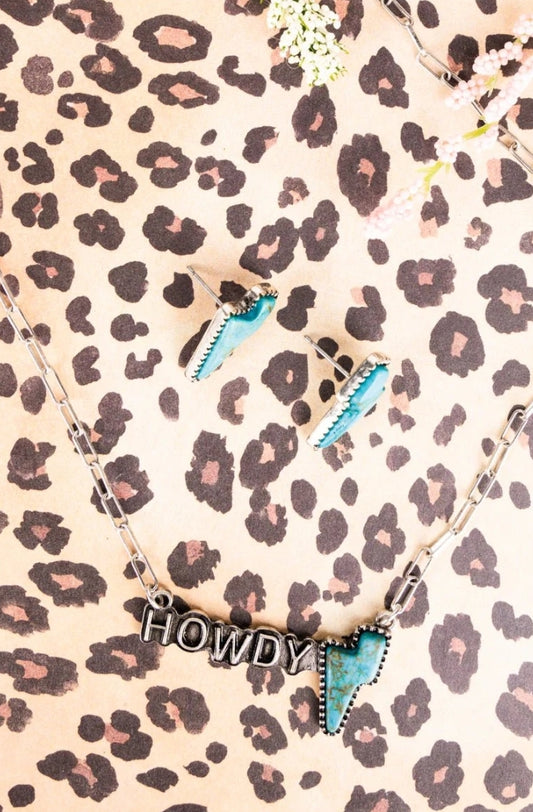 HOWDY Lightning Bolt Necklace & Earring Set