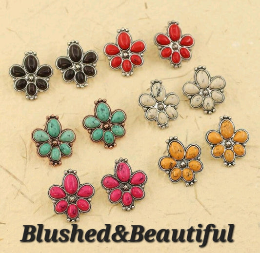 Flower Stone Earrings