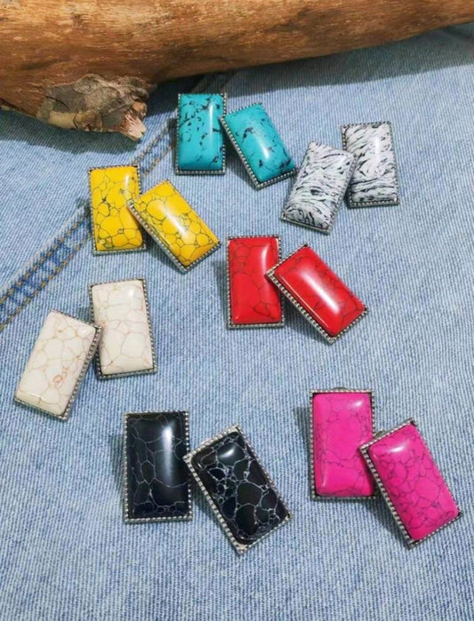 Bar Stone Earrings