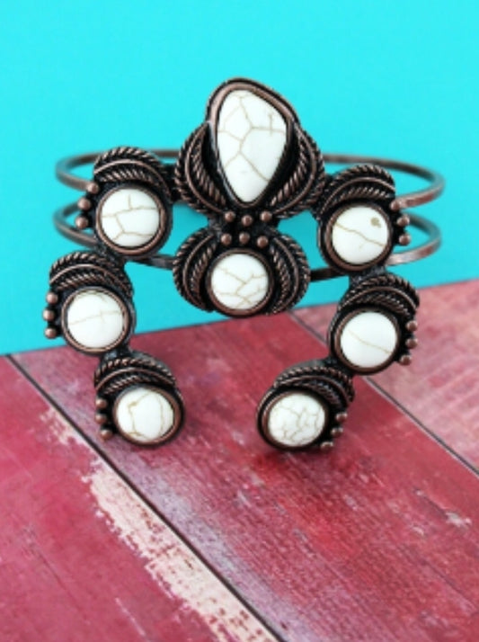 Copper & Howlite Naja Bracelet