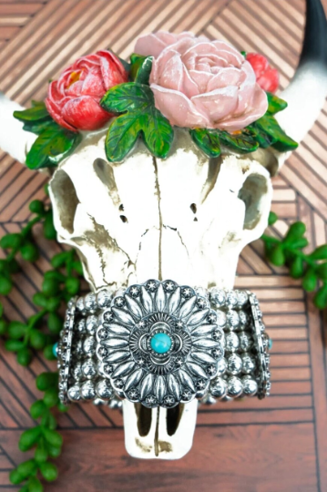 Western Beaded Turquoise Chunky Bracelet
