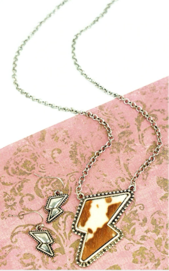 Animal Print Lightning Bolt Jewelry Set