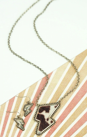 Animal Print Lightning Bolt Jewelry Set