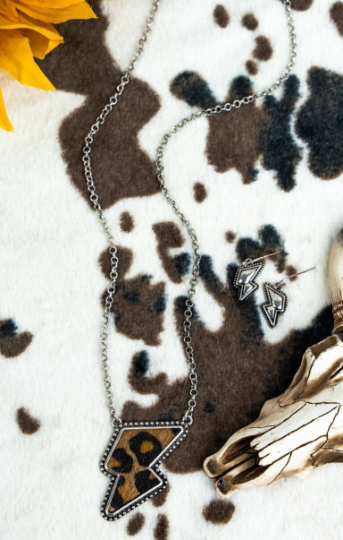 Animal Print Lightning Bolt Jewelry Set