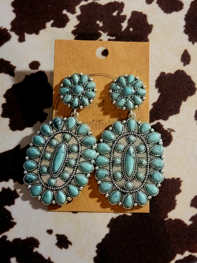 MOLLY'S Oversized TURQUOISE Dangle Earrings