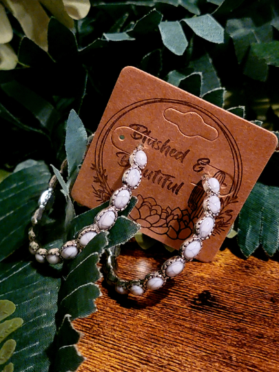 Western Stone Hoop Earrings