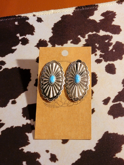 WESTERN CONCHO Stud Earrings