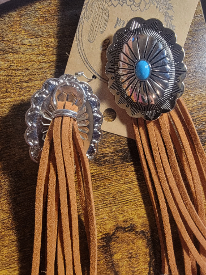 Concho Fringe Tassel Earrings