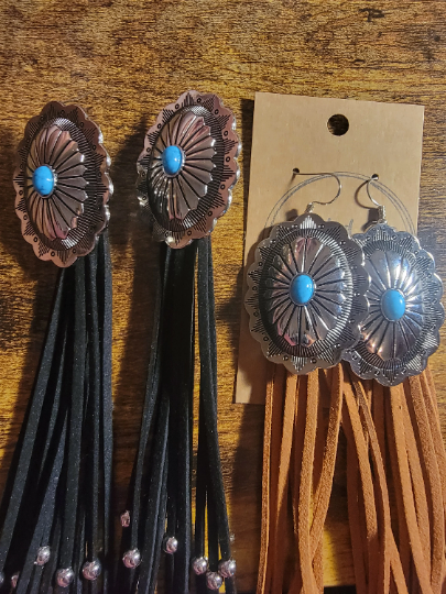 Concho Fringe Tassel Earrings