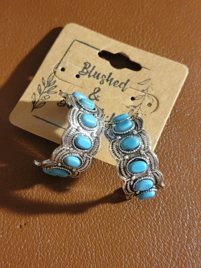 WESTERN TURQUOISE Hoop Earrings