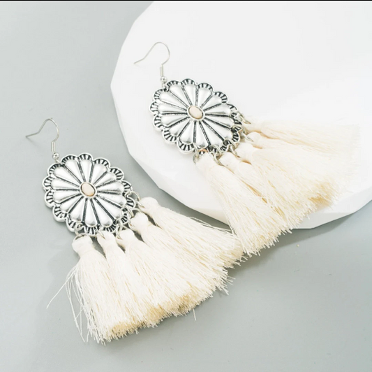 Tassel Concho Boujee Western Earrings